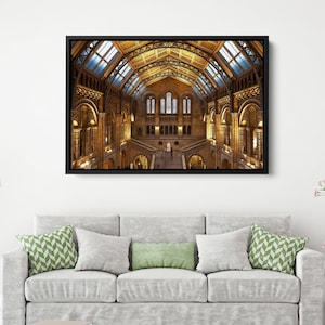 Museo di Storia Naturale di Londra, Tela/Città di Londra/Museo/Arte murale moderna/Decorazioni vintage/Architettura/Edificio storico/British Museum/Regali