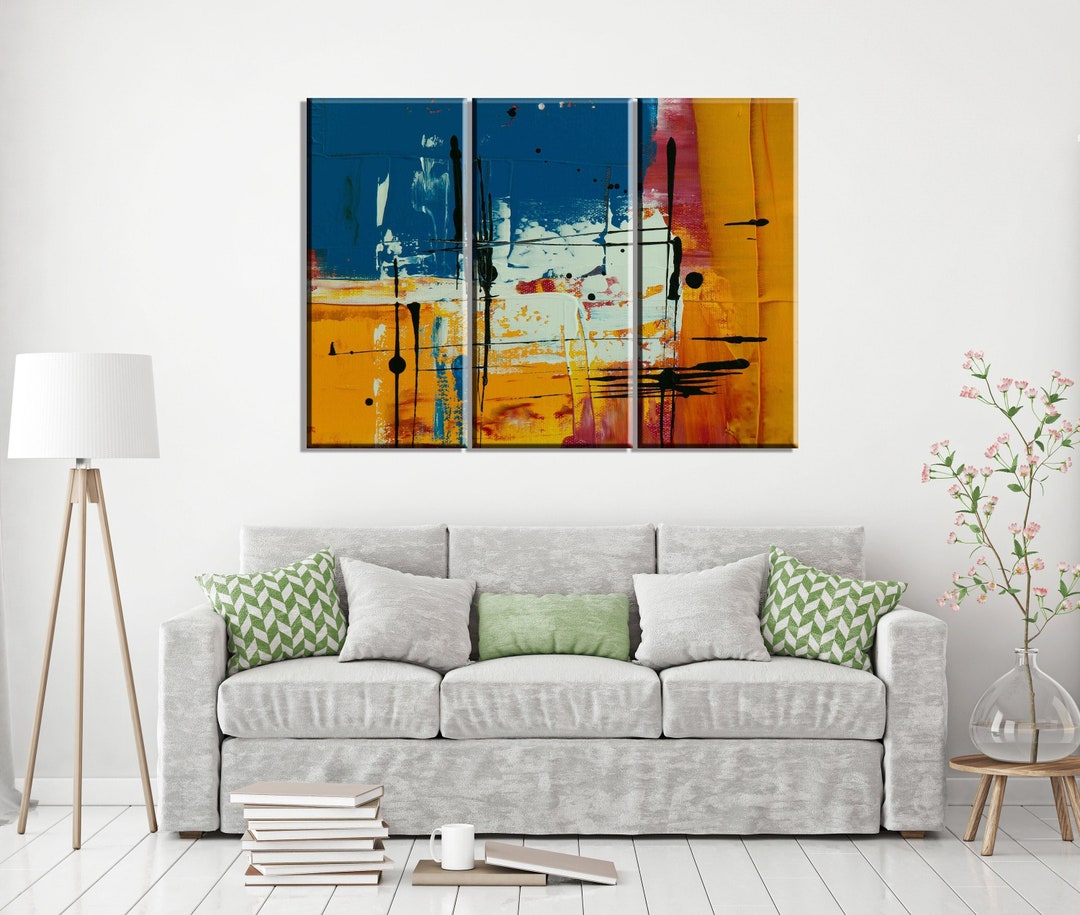 Yellow Abstract Canvas/modern Abstract Art/contemporary Art Canvas