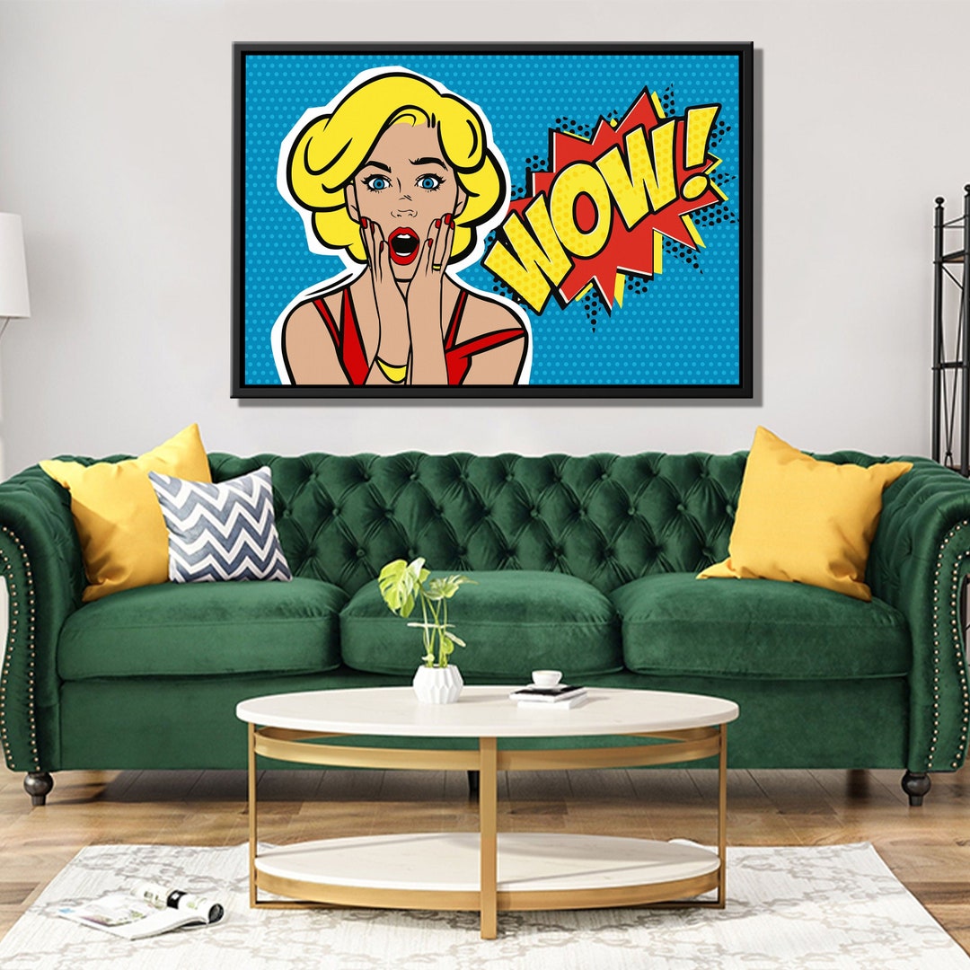 Woman Wow Pop Art Canvas Print: Retro Comic Style Wall Art - Etsy