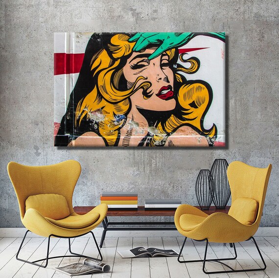 Pop Art Woman Canvas Print: Framed Modern Wall Decor - Etsy Israel