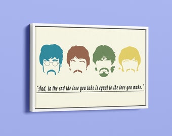 The Beatles Canvas/Beatles Lyrics/Beatles Songs/Pop Music Art/Beatles Poster/Beatles Quotes/Your Favorite Song/Customizable Song Canvases%50