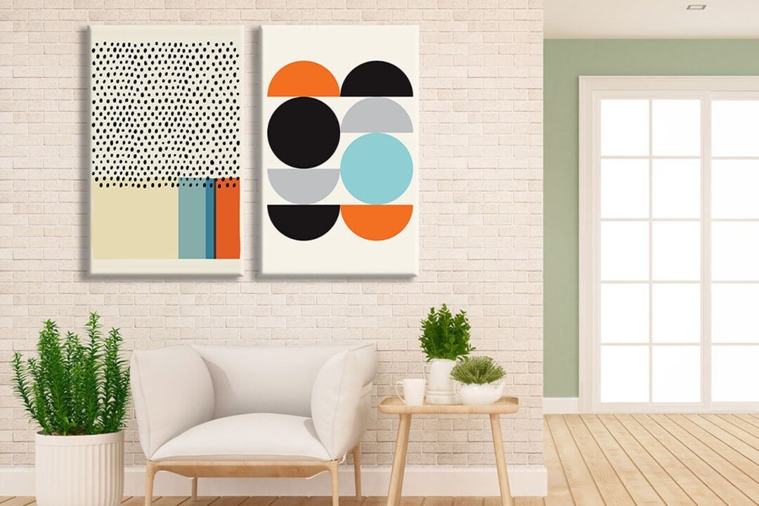 Bauhaus Geometric Canvas Art, Modern Abstract Exhibition Poster - Etsy