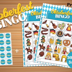 Oktoberfest _ Bingo Cards _ 30x Cards 5x5 PDF - Etsy