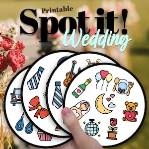 Wedding Dobble/Spot It card game - Digital download - Printable Game
