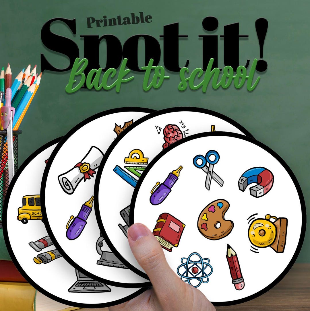 Back to School Dobble/spot It Card Game - Digital Download - Printable ...