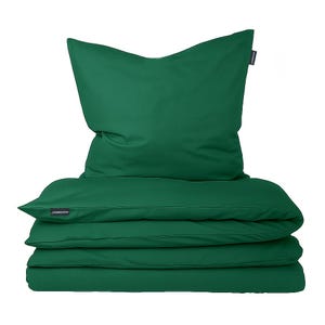 Moosberg Cotton Bedding Set - Moss Green - Duvet Cover Set - Bedding Sets 135 x 200 cm with 1 Pillowcase 80 x 80 cm