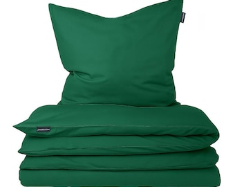 Copripiumino 135x200 Cotone Verde Salvia | Lenzuola Con Rami Floreali E Chiusura Lampo - 2
