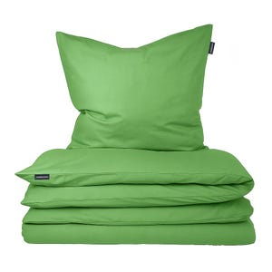 Moosberg Cotton Bedding Set - Green - Duvet Cover Set - Bedding Sets 135 x 200 cm with 1 Pillowcase 80 x 80 cm