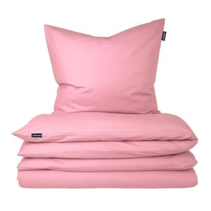 Moosberg Cotton Bedding Set - Baby Pink ROSA - Bed set Duvet cover - Bed linen 135 x 200 cm with 1 pillowcase 80 x 80 cm