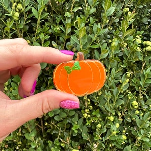 Cute  Pumpkin Interchangeable badge reel topper, fall or Halloween Badge reel