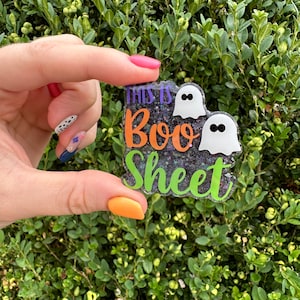 Cute Interchangeable Boo Sheet badge reel topper, Halloween Badge reel