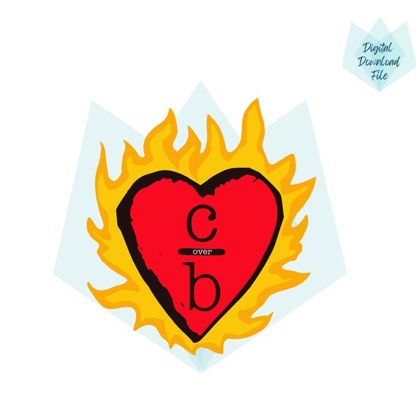 Multi-layer Clothes over Bros Heart on Fire SVG and PNG Files