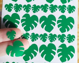 Monstera Blatt-Aufkleber, 1 Zoll und 1,4 cm Mix