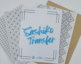 Large Washable Sashiko Transfers | Stitching Grid | Circles