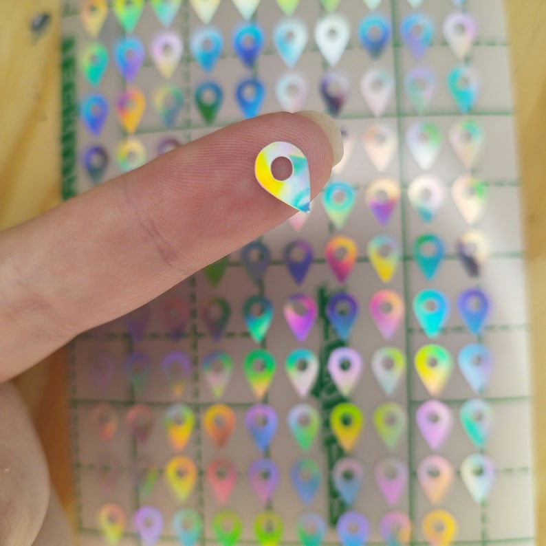 Paper Sticker Pin 100 Holographic Location Pin Stickers - Etsy