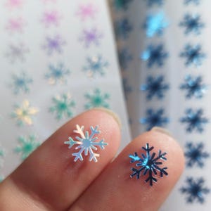 Stickers flocon de neige, bleu et opale mélangés, 100 stickers au total