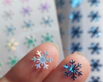 Snowflake Stickers, Blue & Opal Mix, 100 Stickers total
