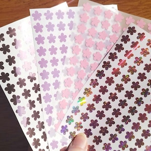 Bloemenstickers van 1 cm, bloemenstickers in hippiestijl uit de jaren 70