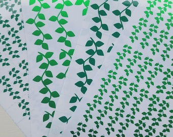 Green Plant Vine Stickers in 1inch or 2inch sizes.