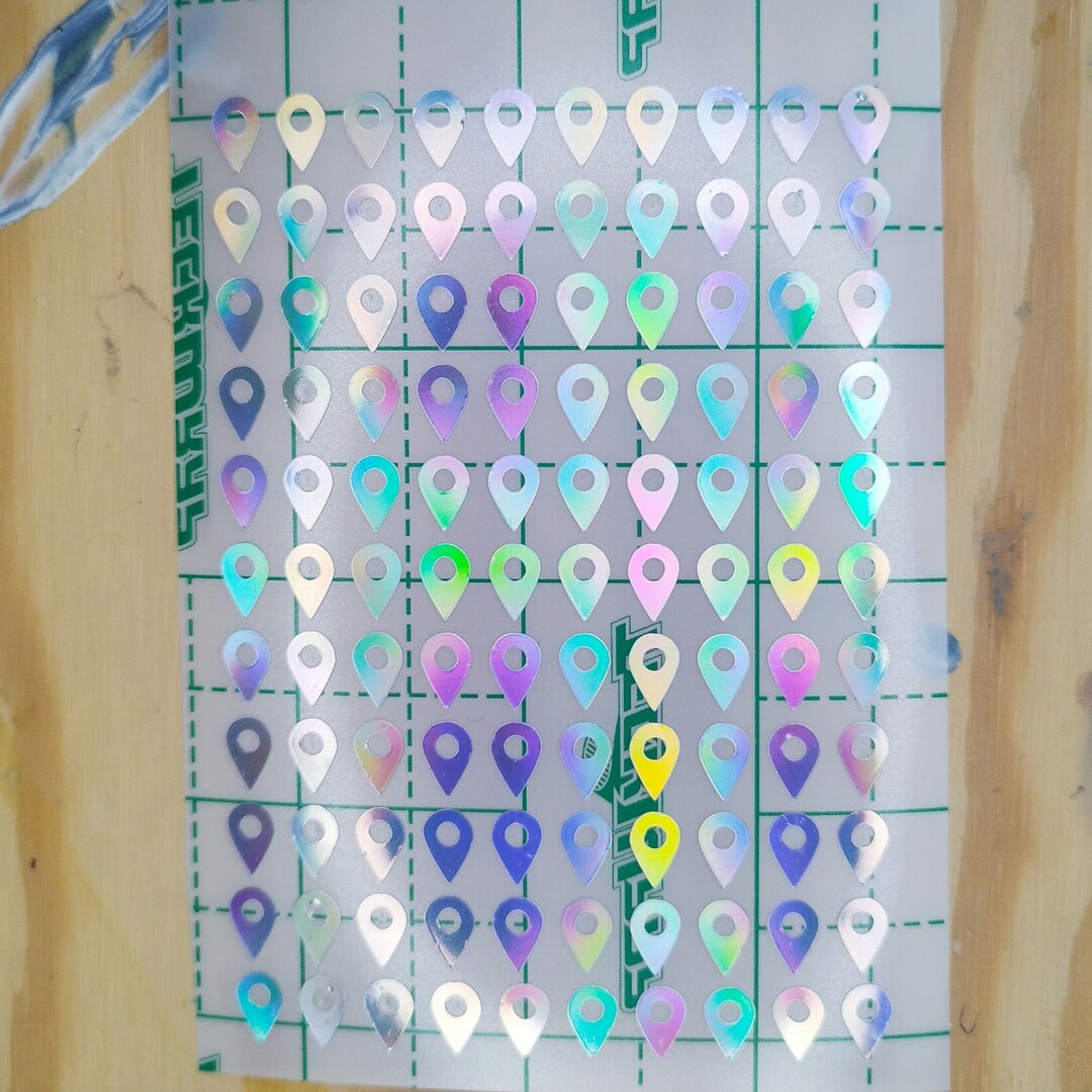 100 Holographic Location Pin Stickers - Etsy