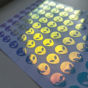 Glow in the Dark Alien-stickers in de maten 1 inch of 0,5 inch