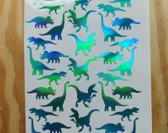Dinosaur stickers in Chrome Green