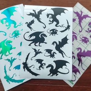 Feuille d'autocollants dragons