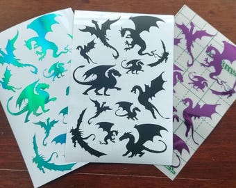 Feuille d'autocollants dragons