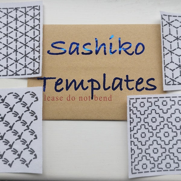 Square Washable Sashiko Transfers | Removable Mending Transfers