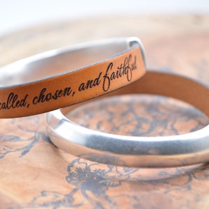 Christian Bracelet Religious Gift Handmade Genuine Leather Bracelet Christian Jewelry Bible Verse Bracelet Scripture Bracelet with Gift Box