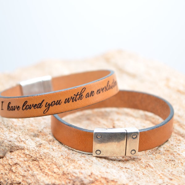 Christian Bracelet Religious Gift Handmade Genuine Leather Bracelet Christian Jewelry Bible Verse Bracelet Scripture Bracelet with Gift Box