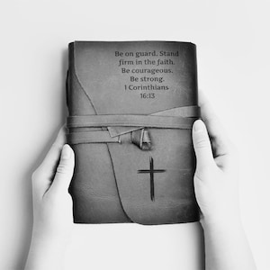 Personalized Christian Journal Custom Leather Prayer Journal Bible Study Journal Religious Notebook Pastor Gift Corinthians Devotional