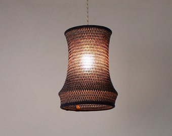 Knitted light fixture - Eco-designed ceiling light - Handmade lampshade, textile craftsmanship