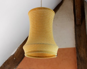 Knitted mesh light fixture - Eco-designed designer ceiling light - Handmade lampshade, textile craftsmanship