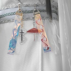 Heaven Official&#39;s Blessing (Tian Guan Ci Fu) Xie Lian/Hua Cheng Holographic Lanyard Keychain