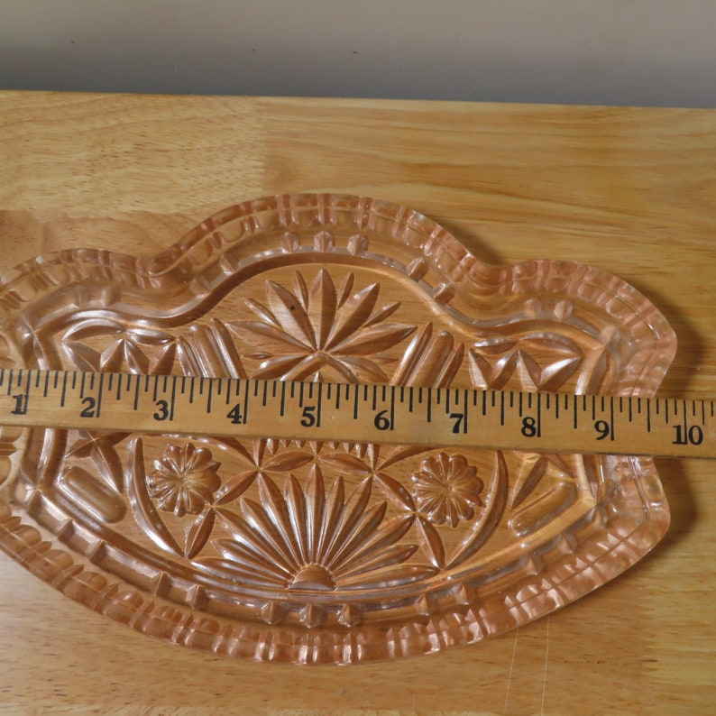 Vintage Peach Pink Glass Vanity Dressing Table Set Tray Etsy