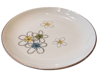 Vintage Nobility Permaware salad plate in mint green with gold rims and Mid-Century Modern, Retro Mint Green