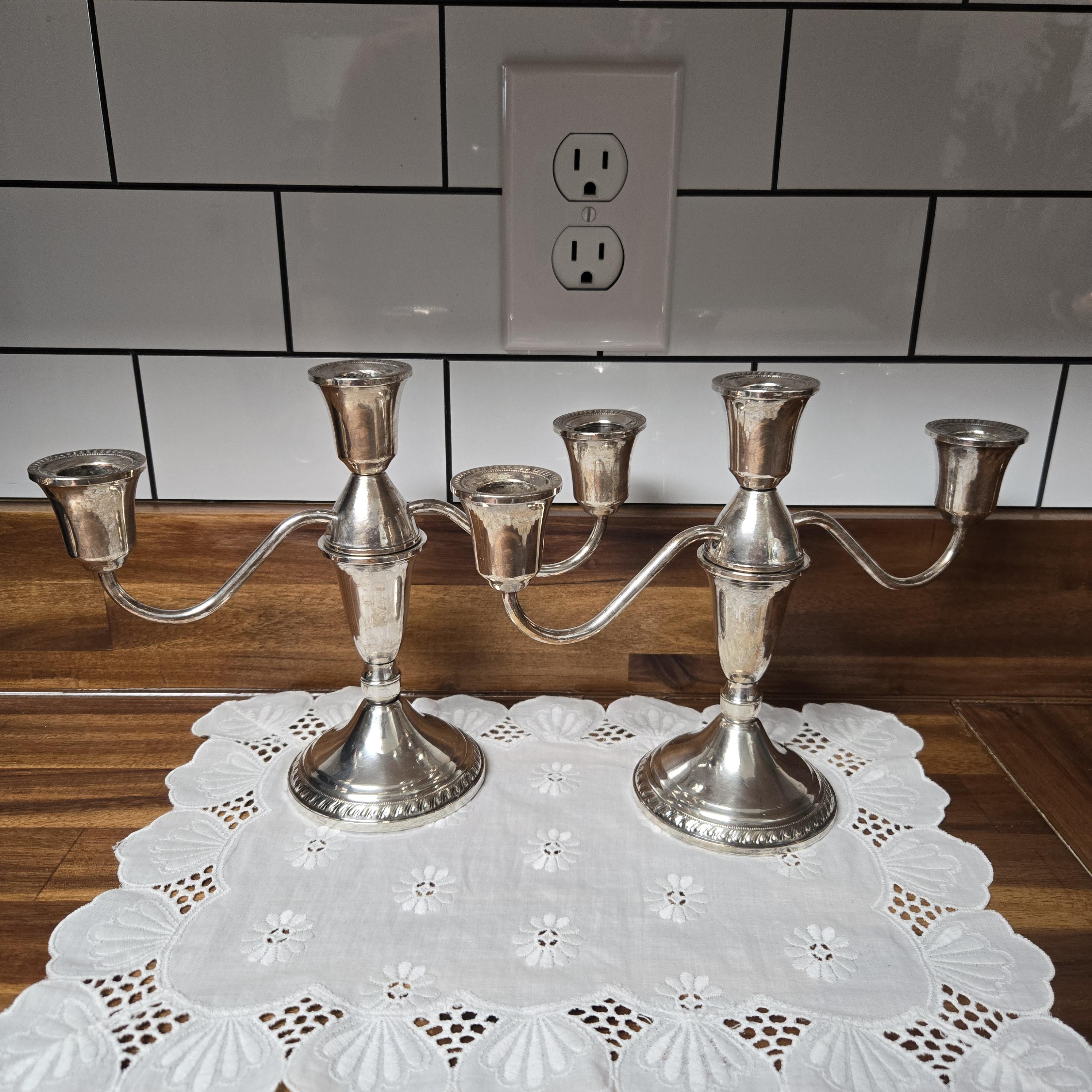 Duchin Creation Three-arm Sterling Silver Weighted Candelabra - Etsy