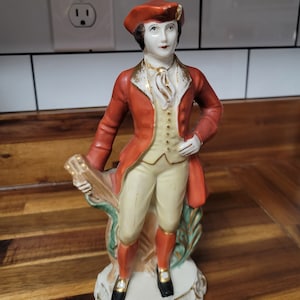 Colonial Man Figurine Vintage Style Historical Decor Handmade Collectible Gift for History Lovers