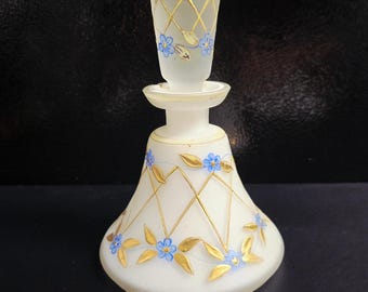 Irice Germany Hand-Painted Floral Perfume Bottle: Collectible Vanity Decor