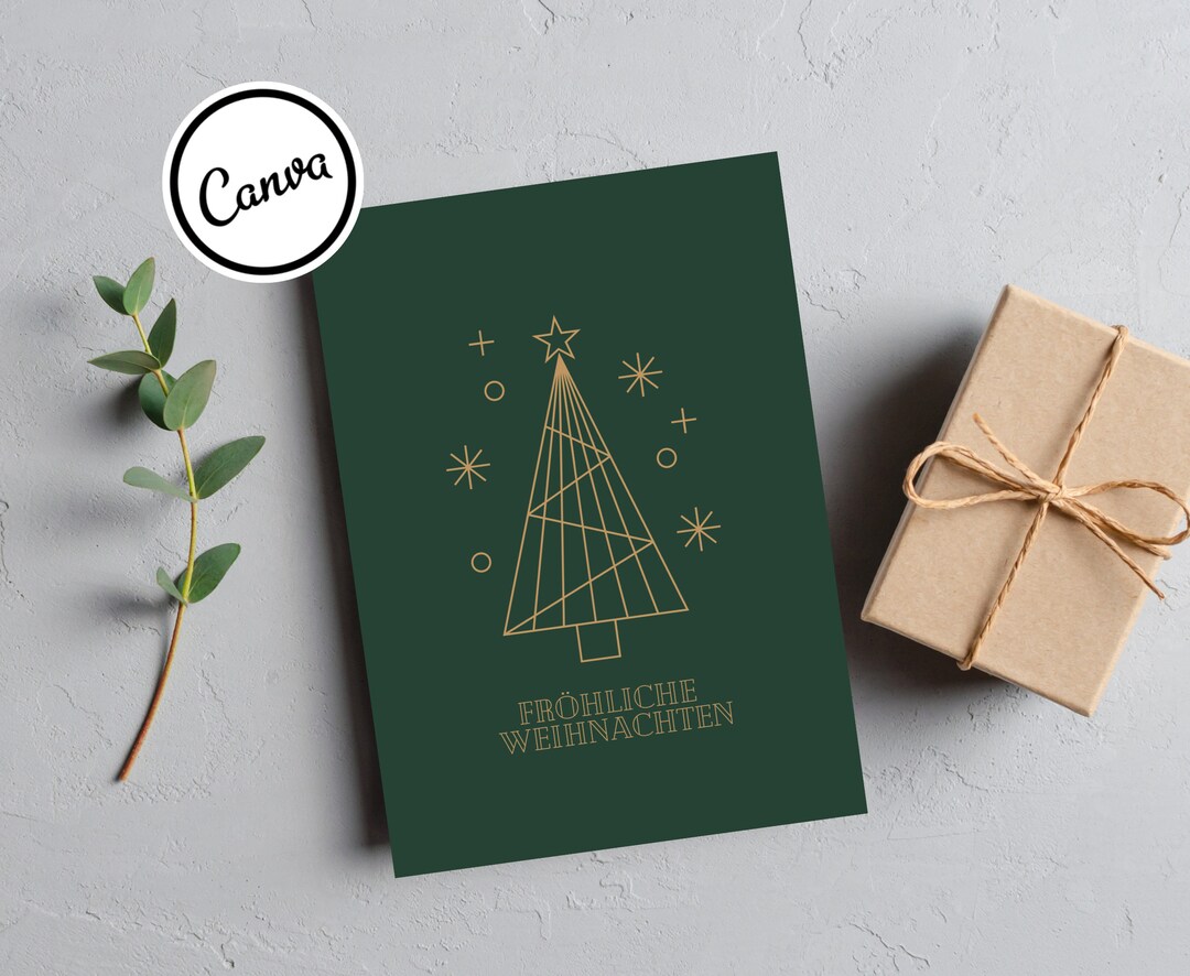 Druckbare Weihnachtskarte, Personalisierte Weihnachtsgrüße, Canva