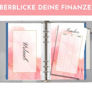 Rosa Sparchallenge Umschlagmethode, Bargeld Sparen, Budgetbuch, Set mit Deckblatt und Budget Tracker, PDF, Deutsch, Zipper, Sparbinder image 3