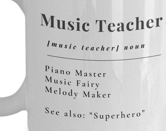 Music teacher, music teacher gifts, gift mug for music teacher