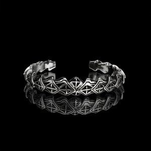 Silver Cuff Bracelet, Silver Chunky Cuff Bangle, Exos 925 Sterling Silver Cuff, Futuristic Cyberpunk 2077 Bracelet, Beach Bracelet Women