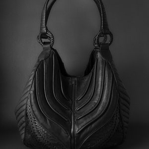 Schwarze Ledertasche, Damen Schultertasche, Echte Ledertasche, Damen Make-up Tasche, Weiche Ledertasche, Damen Bürotasche,Vegane Ledertasche