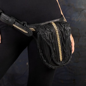 LEDERTASCHE, Ledergürteltasche, Entfesseln Sie Ihren inneren Nomaden mit der Arkane Leder-Hüfttasche - Perfekt für postapokalyptische Vibes
