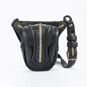 LEDERTASCHE, Ledergürteltasche, Entfesseln Sie Ihren inneren Nomaden mit der Exos Leder-Hüfttasche - Perfekt für postapokalyptische Vibes