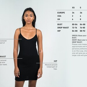 Brown Long Sleeve Mini Dress - Size Chart