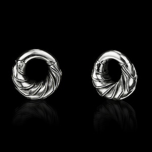 ARKANE Hangers, 925 silver plugs, Gauge Ear Plugs, Ear weights, Silver Spiral Delight, Gauge Ear Plugs, Ear-Weights, Unisex Body Jewelry