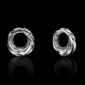 Hurricane Hangers, 925 silver plugs, Gauge Ear Plugs, Ear weights, Silver Spiral Delight, Gauge Ear Plugs, Ear-Weights, Unisex Body Jewelry